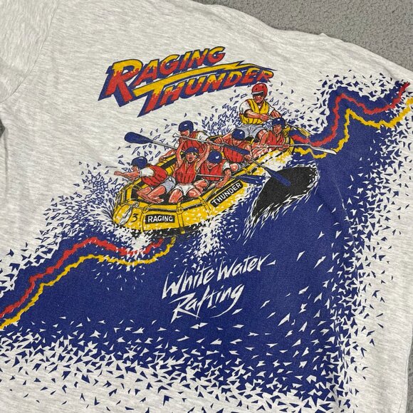 VTG Racing Thunder Shirt SZ L White Water Rafting 90s Graphic Tee - Picture 1 of 9